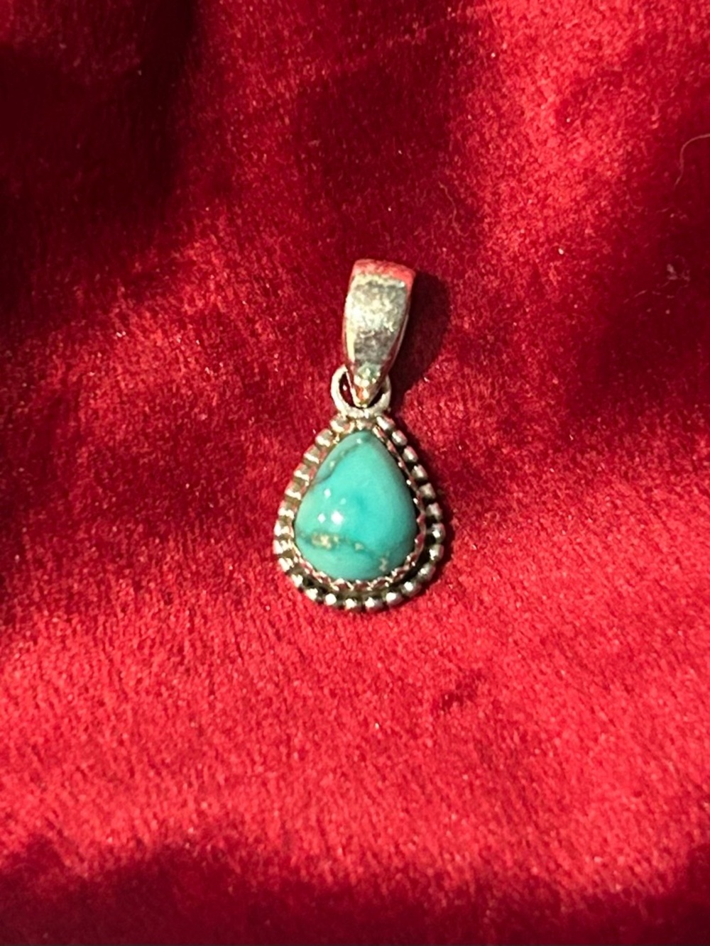 Sterling Silver Teardrop Turquoise Pendant - Women's Jewelry